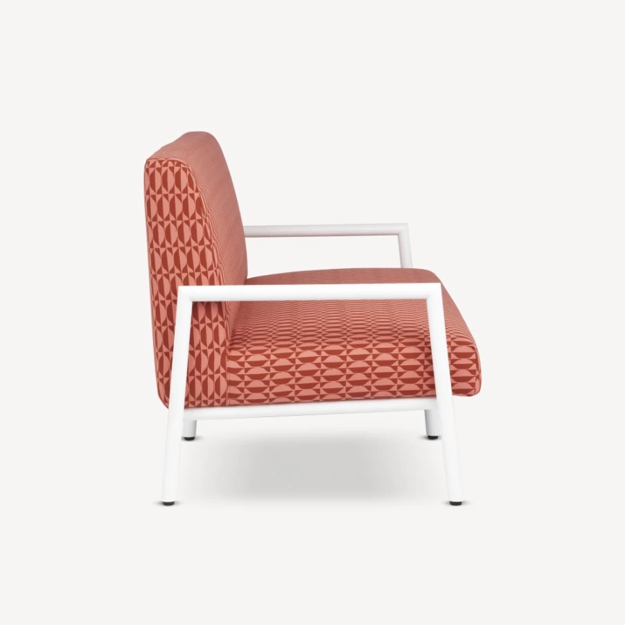 Fornasetti Outdoor Sofa "Losanghe" in Pink, Mattone & White - Luxury Garden Furniture