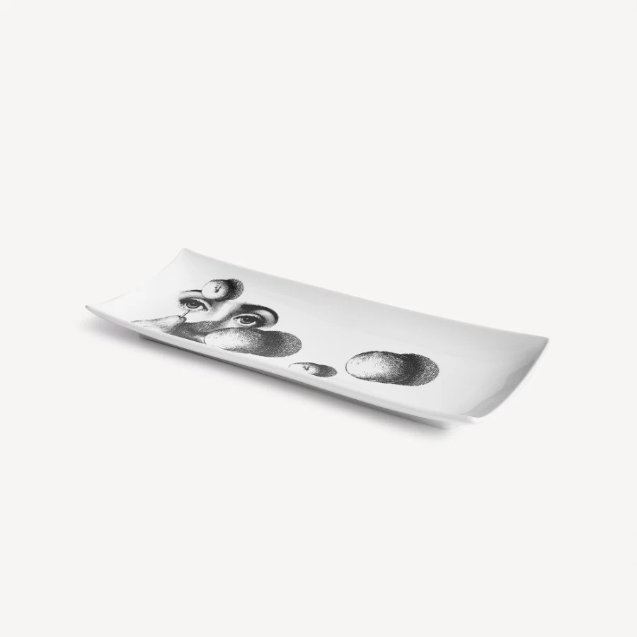 Fornasetti White and Black Tema E Variazioni N.218 Decorative Tray