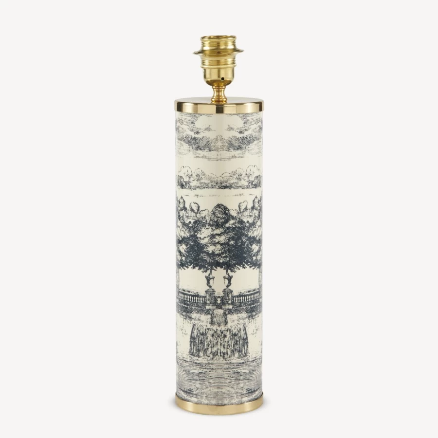 Fornasetti Blue Ivory Giardino Settecentesco Lamp - Italian Designer Table Light