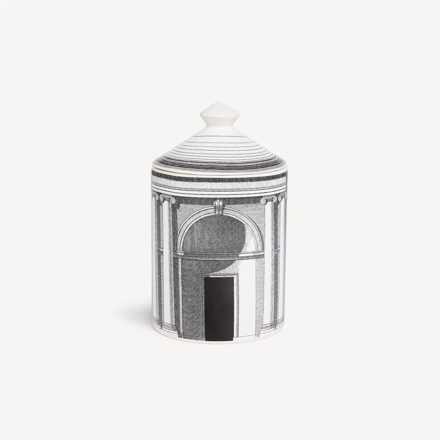 Fornasetti White and Black Scented Candle - Decor Architettura with Immaginazione Fragrance