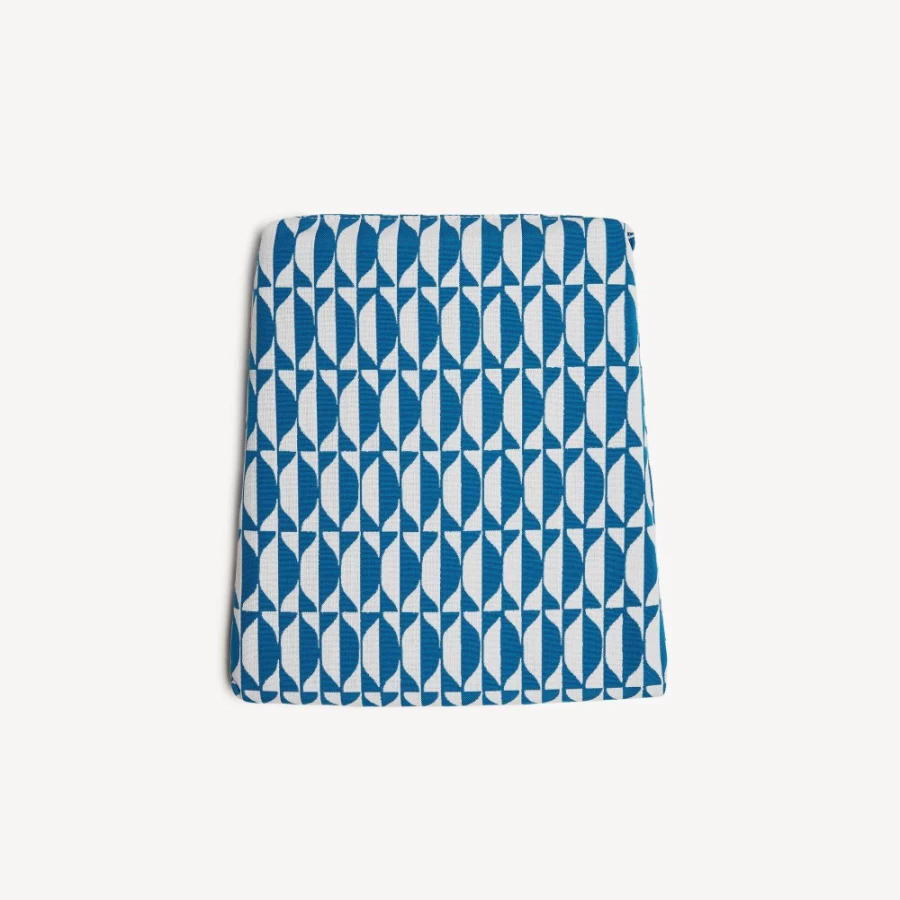 Fornasetti Turquoise and White Outdoor Cushion with Losanghe Pattern for Chair Capitellum