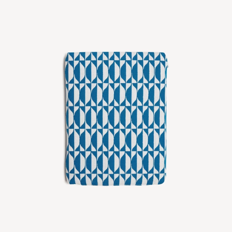 Fornasetti Turquoise and White Outdoor Cushion with Losanghe Pattern for Chair Capitellum