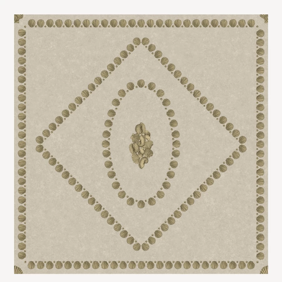 Fornasetti Gold On Stone Conchiglie Wallpaper Luxury Italian Design