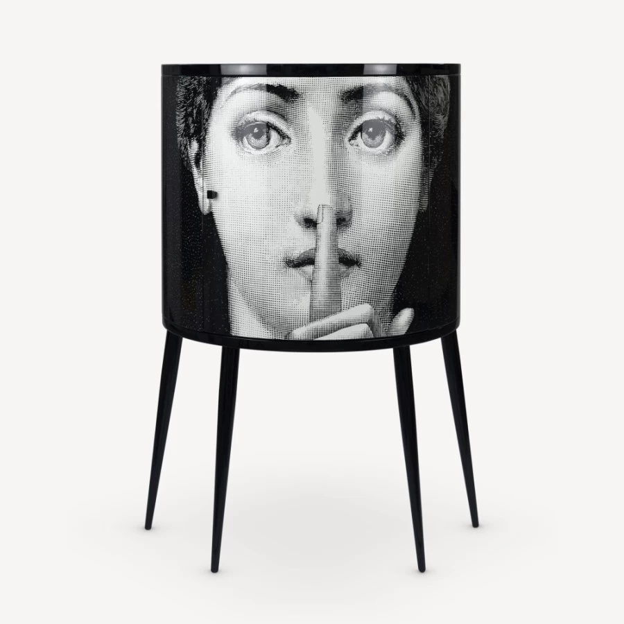 Fornasetti Console Silenzio White and Black Luxury Side Table