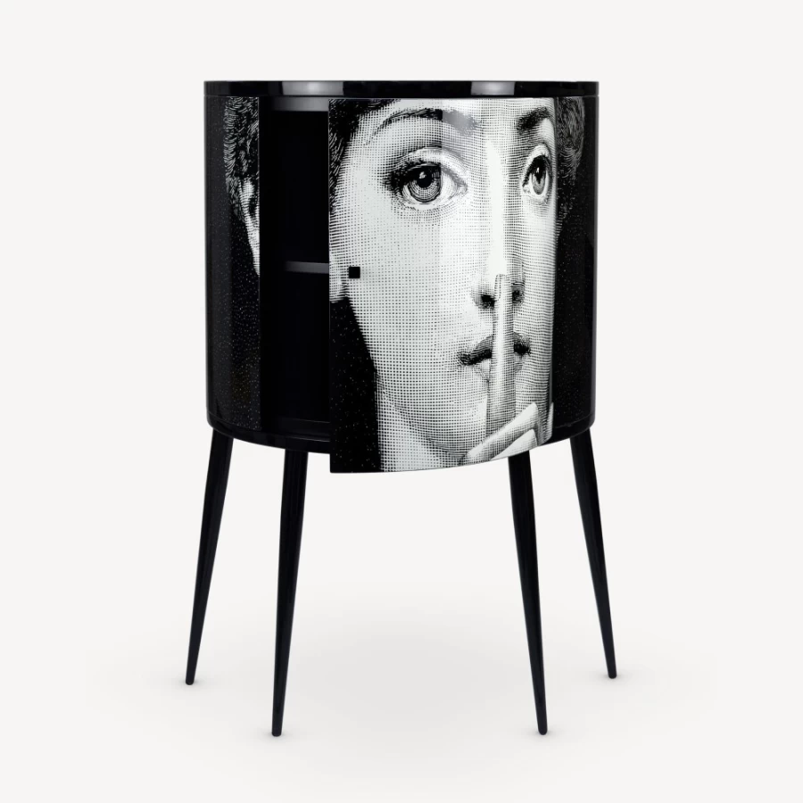 Fornasetti Console Silenzio White and Black Luxury Side Table