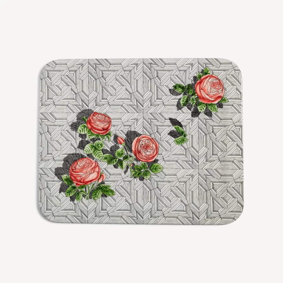 Fornasetti Multicolour Tray with Rose Design - Musciarabia Decorative Tray
