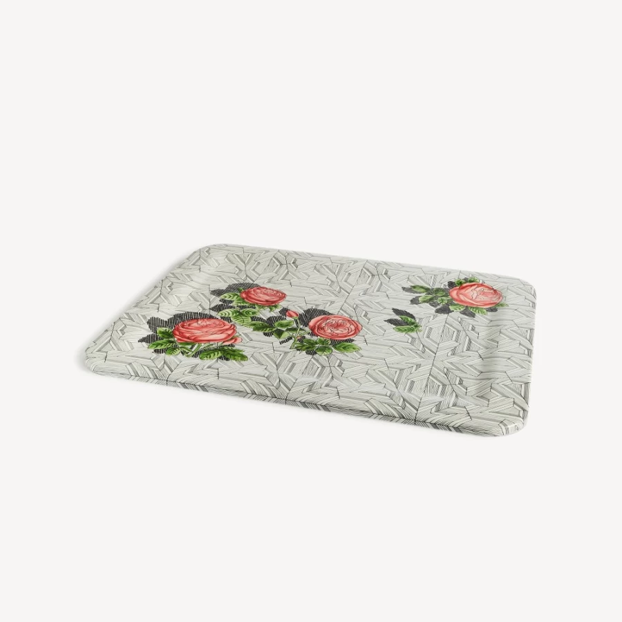 Fornasetti Multicolour Tray with Rose Design - Musciarabia Decorative Tray