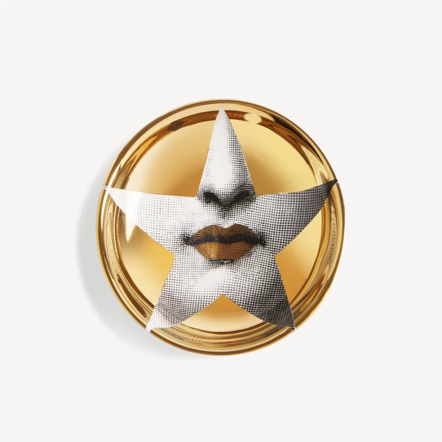Fornasetti Tema E Variazioni N.399 White Black Gold Ashtray Collectible Design