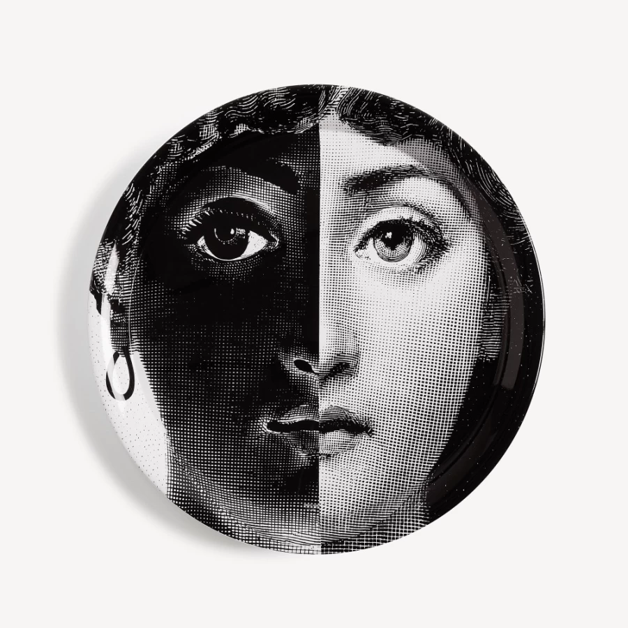 Fornasetti Tema E Variazioni No. 222 Decorative Tray in White and Black