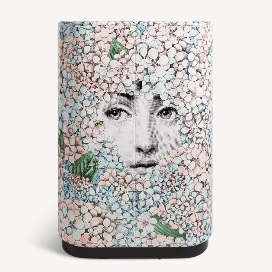 Fornasetti Curved Cabinet Ortensia Multicolour Decorative Storage Piece