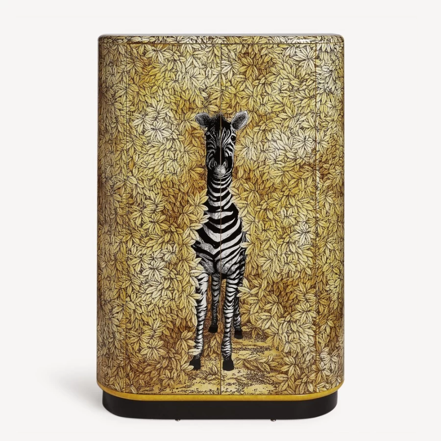 Fornasetti Multicolour Curved Cabinet Zebra Design Home Decor