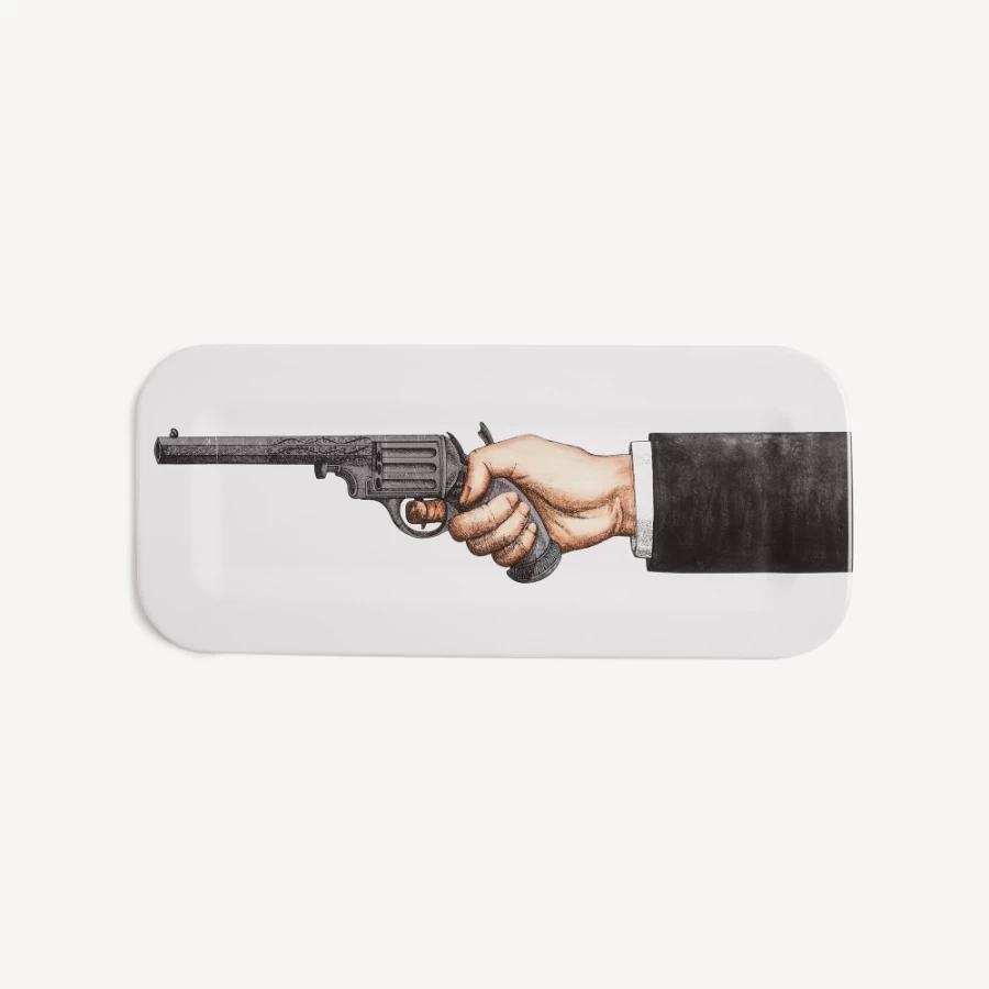 Fornasetti Multicolour Tray Braccio Con Pistola Decorative Collectible