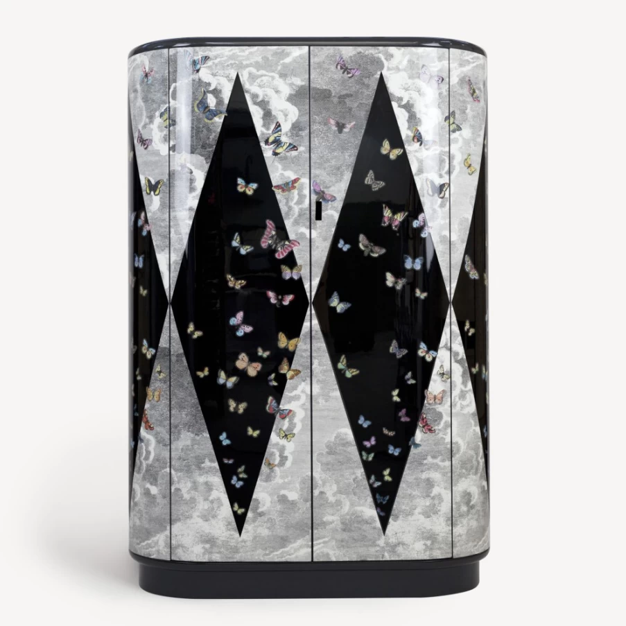 Fornasetti Curved Cabinet Volo Magico Multicolour Design Collector's Piece