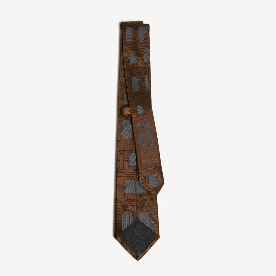 Fornasetti Multicolour Tie Acquedotto Designer Silk Tie