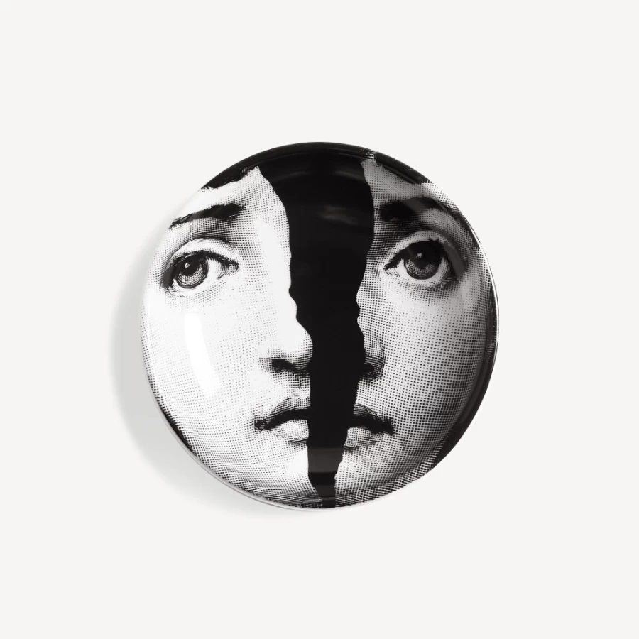 Fornasetti White and Black Ashtray Tema E Variazioni N.10 - Decorative Collectible Design Piece