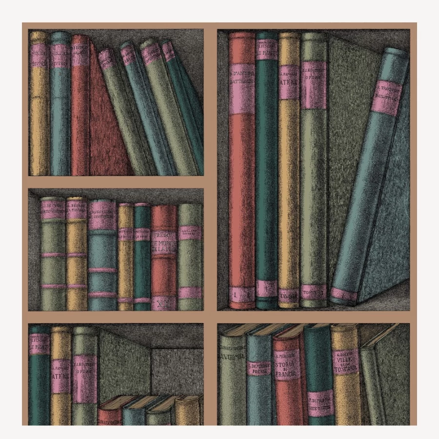 "Fornasetti Forest Ex Libris Wallpaper – Premium Designer Wall Art"