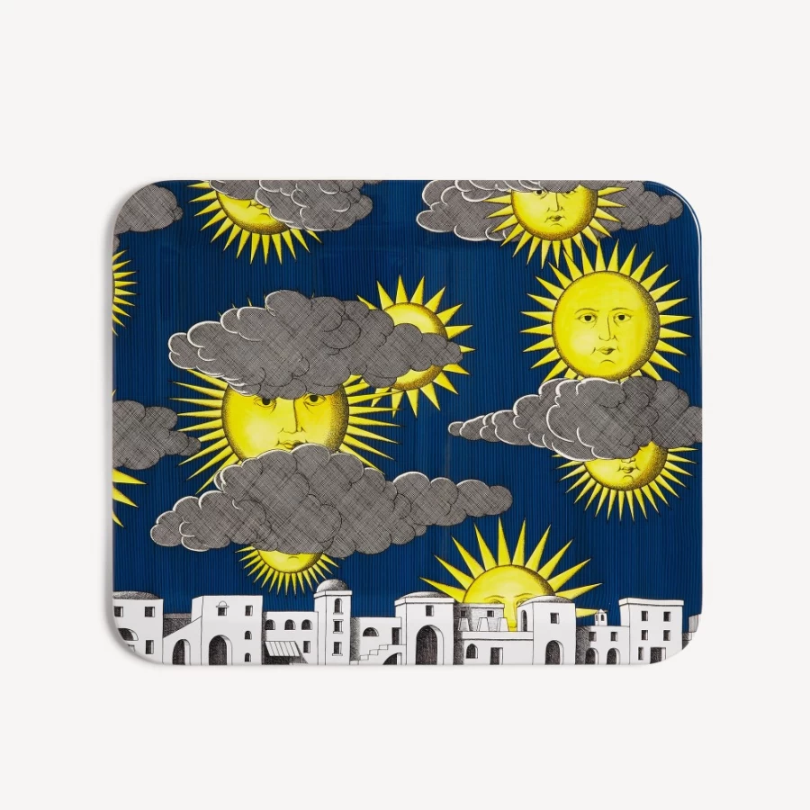 Fornasetti Tray Sole Di Capri Multicolour Decorative Collectible Tray