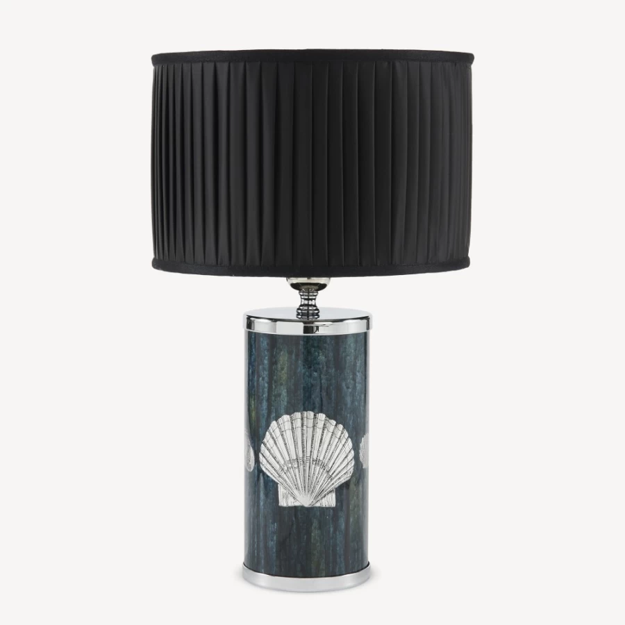 Fornasetti Black Pleated Fabric Cylindrical Lampshade