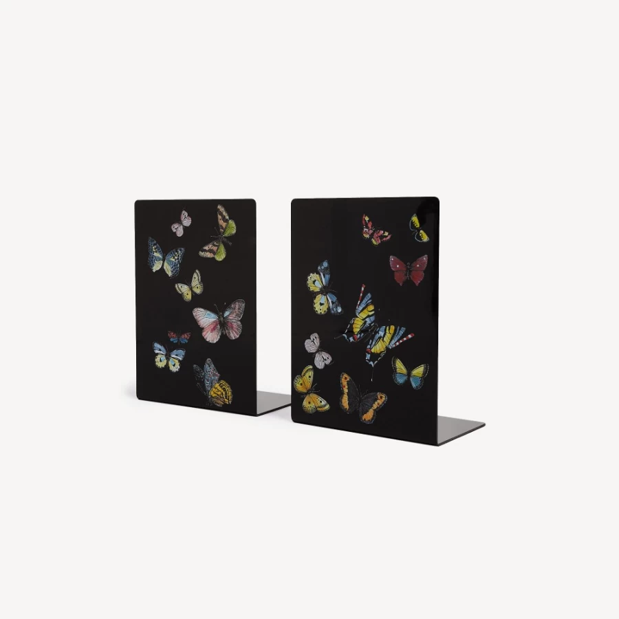 Fornasetti Multicolour Farfalle Bookends - Decorative Butterfly Design Book Holders