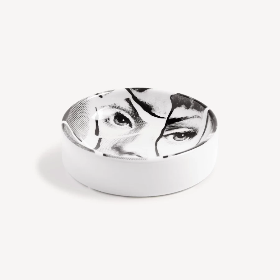 Fornasetti White and Black Ashtray Tema E Variazioni N.2 - Decorative Collectible Design Piece