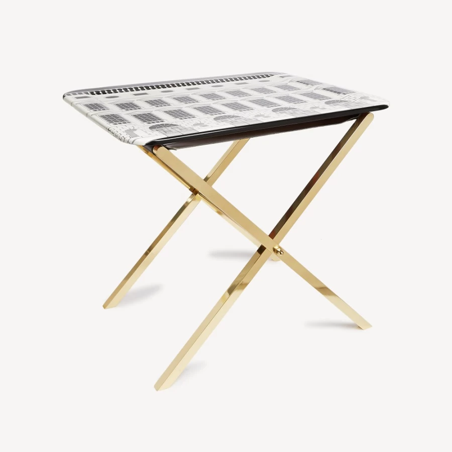 Fornasetti Brass Tray Holder - Elegant Decorative Shelf for Display and Storage