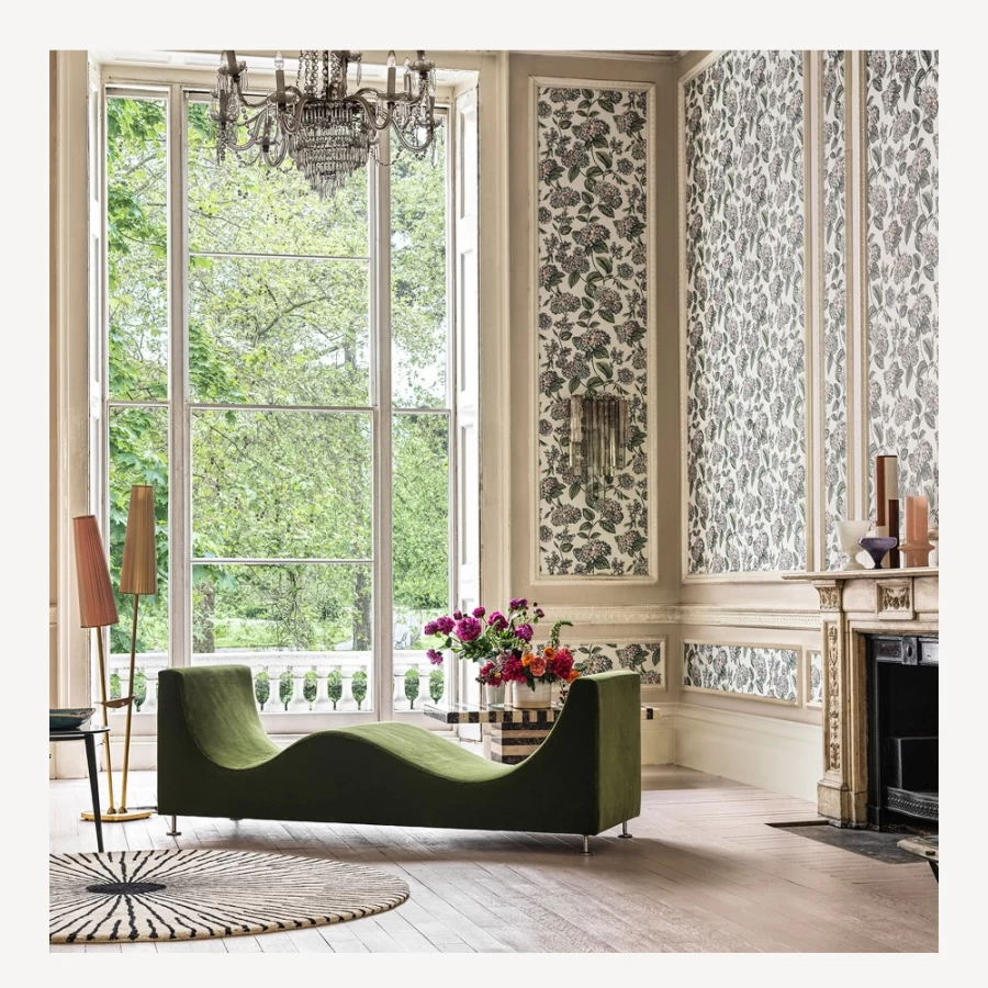 Fornasetti Pastel On Stone Wallpaper - Ramo Di Ortensia Design