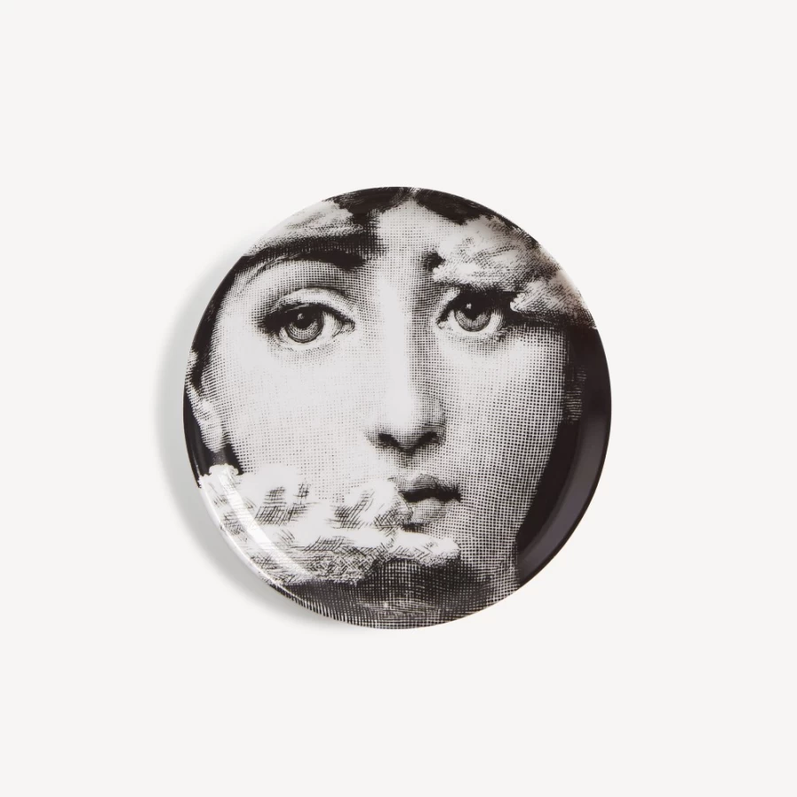 Fornasetti Coaster Tema E Variazioni N.139 - White and Black Ceramic Decorative Tray