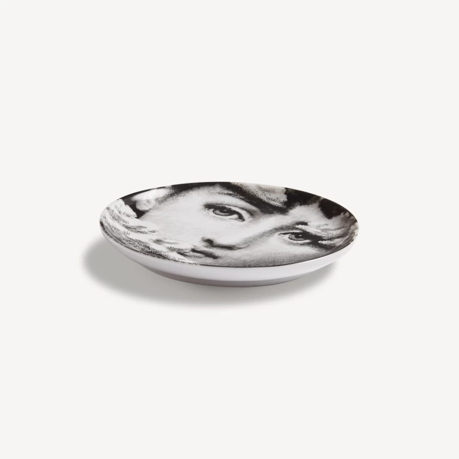 Fornasetti Coaster Tema E Variazioni N.139 - White and Black Ceramic Decorative Tray