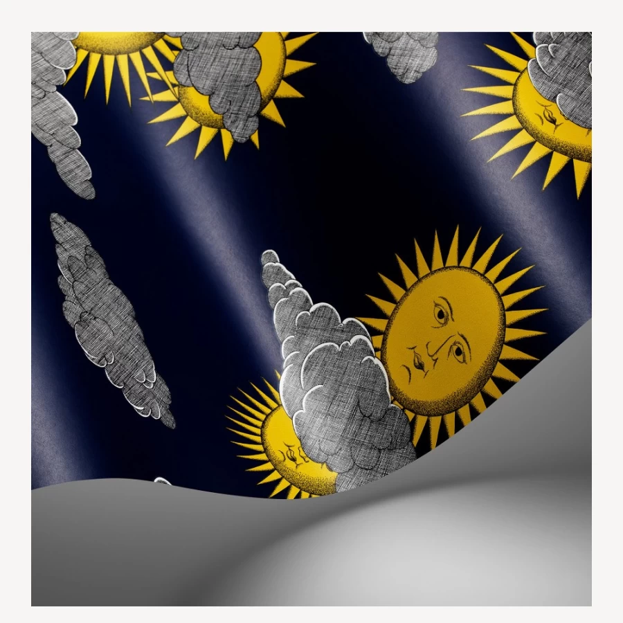 Fornasetti Yellow & Blue Soli E Nuvole Wallpaper