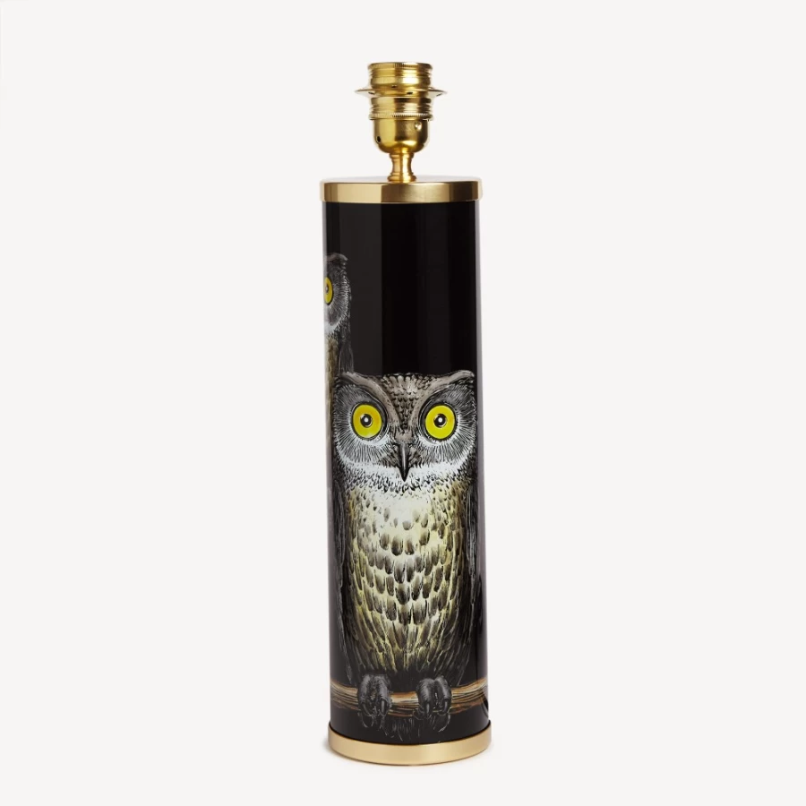 Fornasetti Multicolour Cylindrical Lamp Base Civette - Decorative Designer Lighting