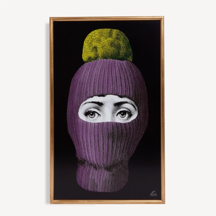 Fornasetti Panel Lux Gstaad Decorative Panel in Purple, Yellow & Black