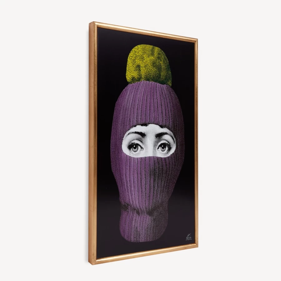 Fornasetti Panel Lux Gstaad Decorative Panel in Purple, Yellow & Black