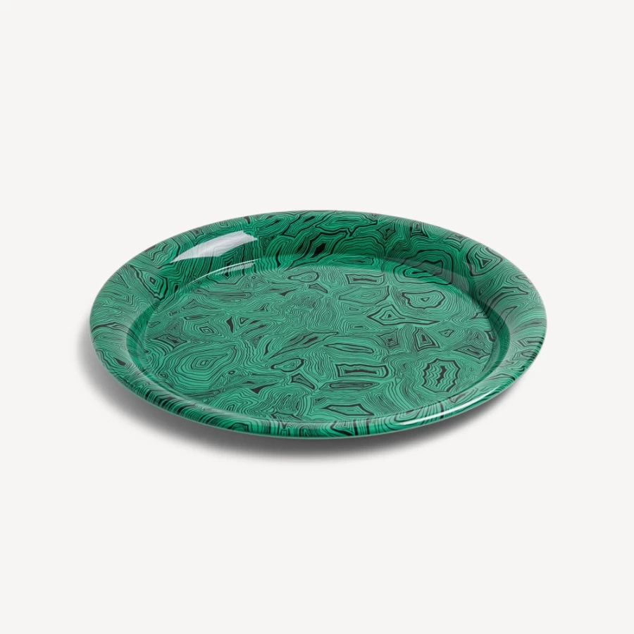Fornasetti Malachite Green and Black Decorative Tray