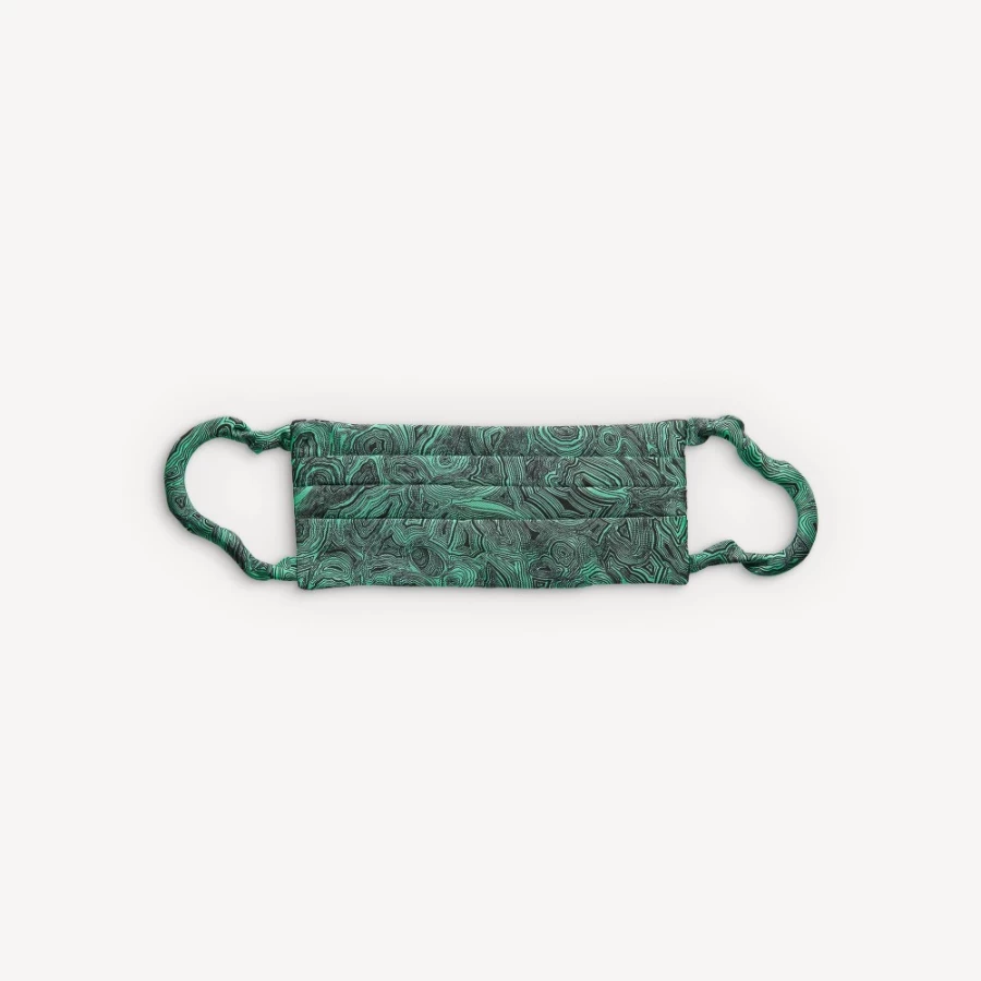 Fornasetti Malachite Face Mask - Black/Green Luxury Designer Protective Cover