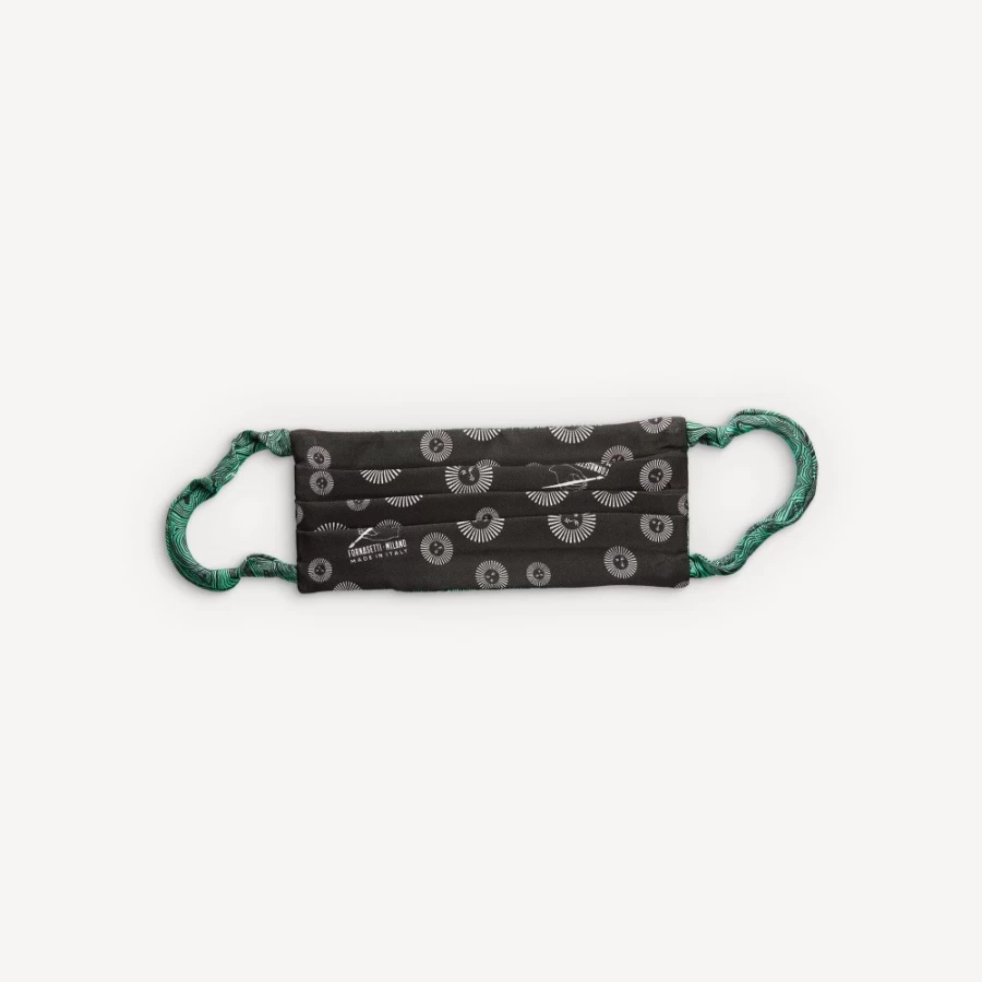 Fornasetti Malachite Face Mask - Black/Green Luxury Designer Protective Cover