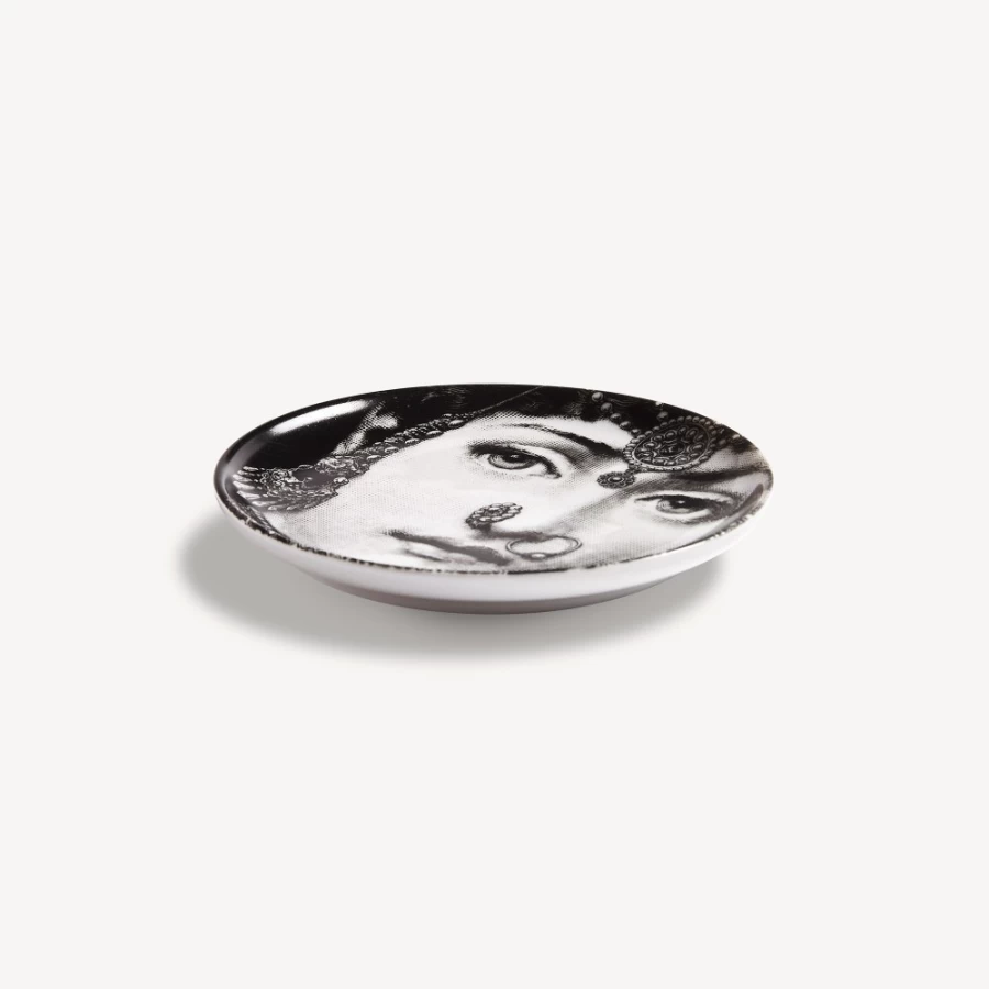 Fornasetti Coaster Tema E Variazioni N.228 - White and Black Ceramic Decorative Tray