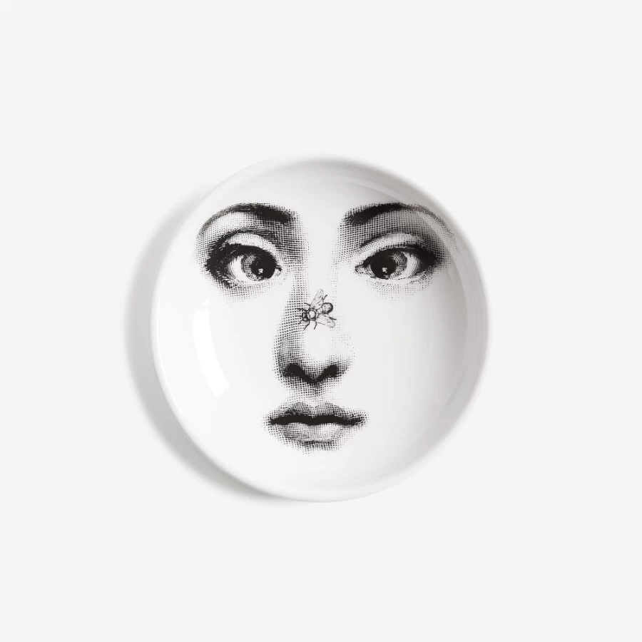 Fornasetti White and Black Tema E Variazioni N.396 Ashtray