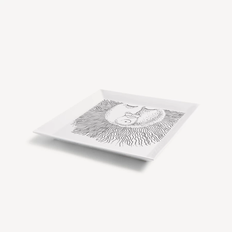 Fornasetti White and Black Solitary Tray - Decorative Collectible Tray