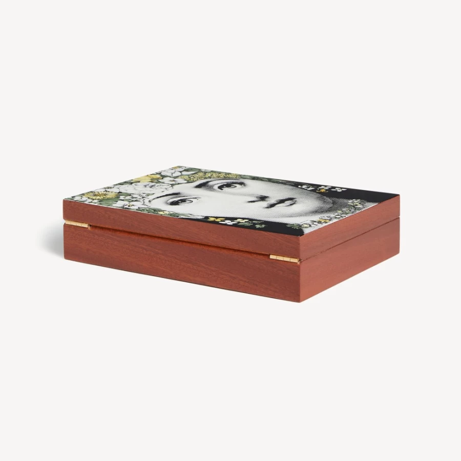 Fornasetti Multicolour Floral Wooden Box - Decorative Collectible Storage