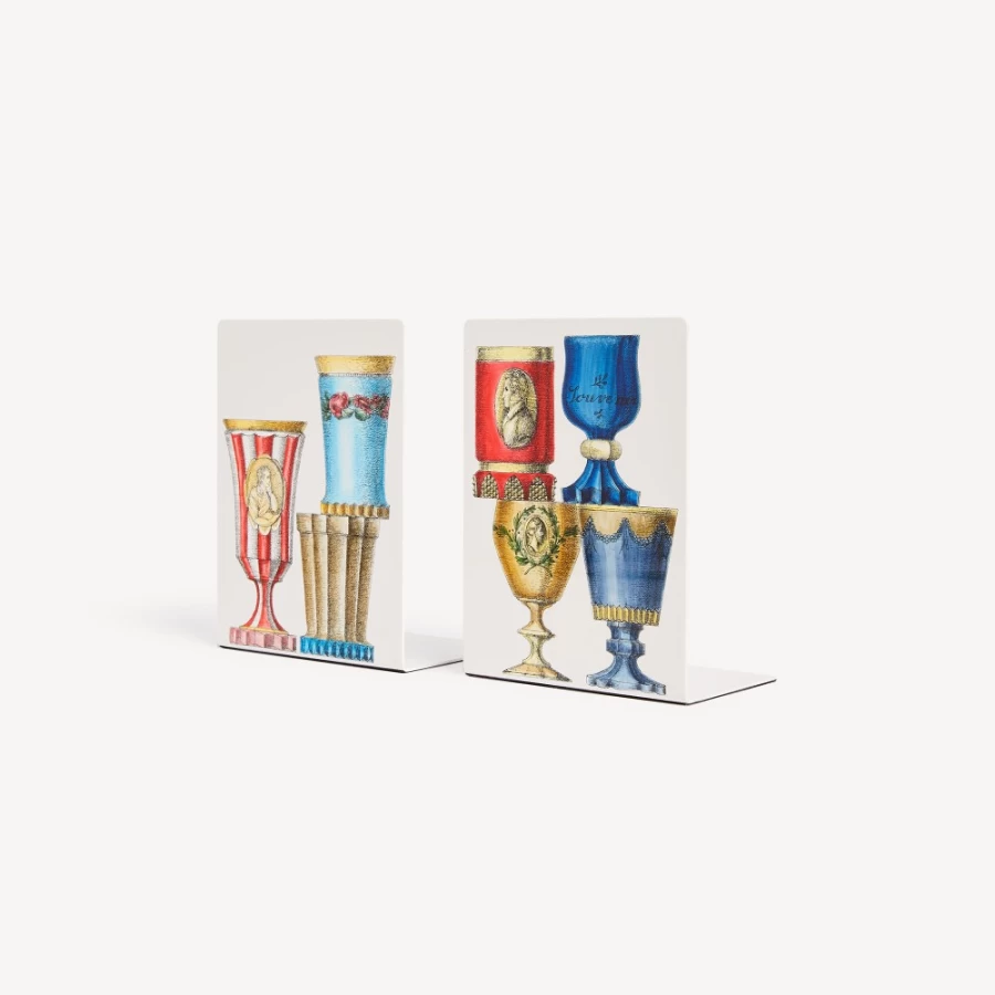 Fornasetti Multicolour Bohemian Glasses Bookends - Decorative Book Holders