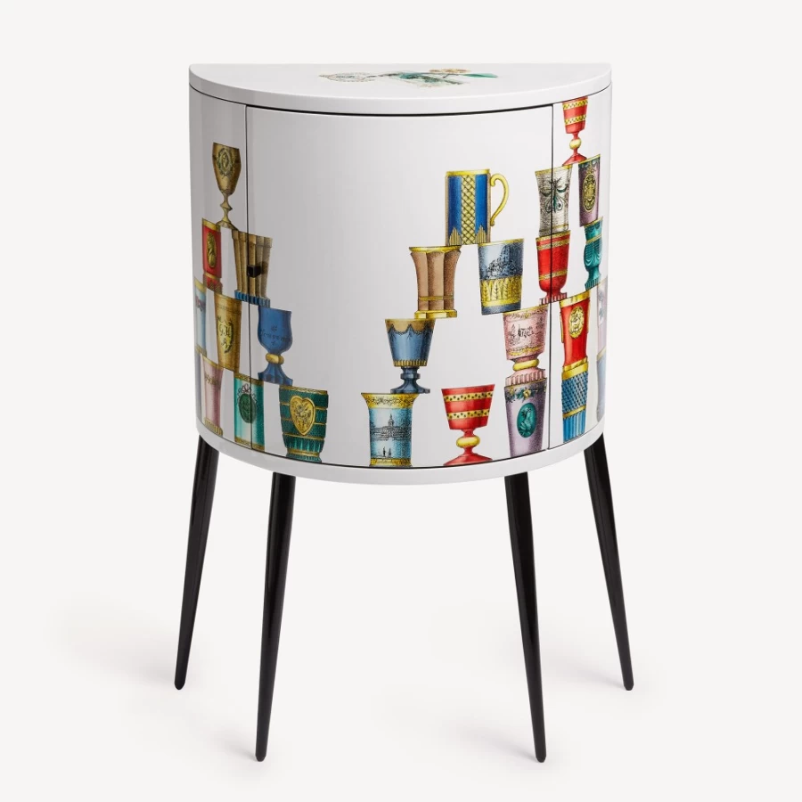 Fornasetti Multicolour Bohemian Glass Console Table Decorative Collectible