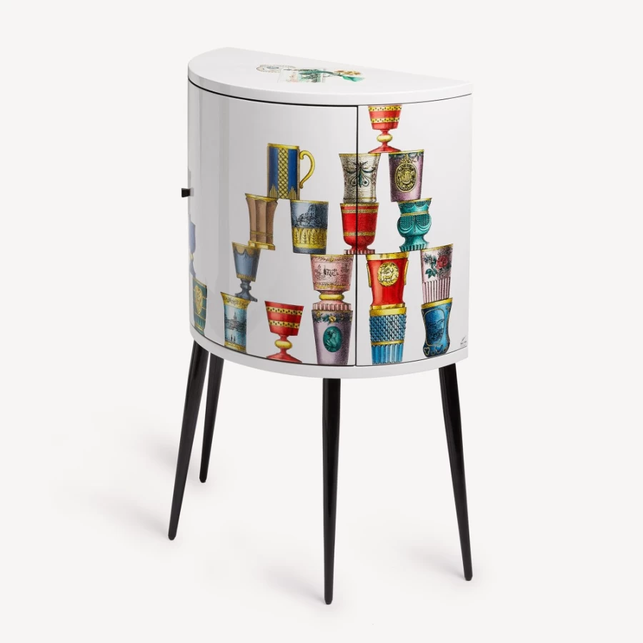 Fornasetti Multicolour Bohemian Glass Console Table Decorative Collectible