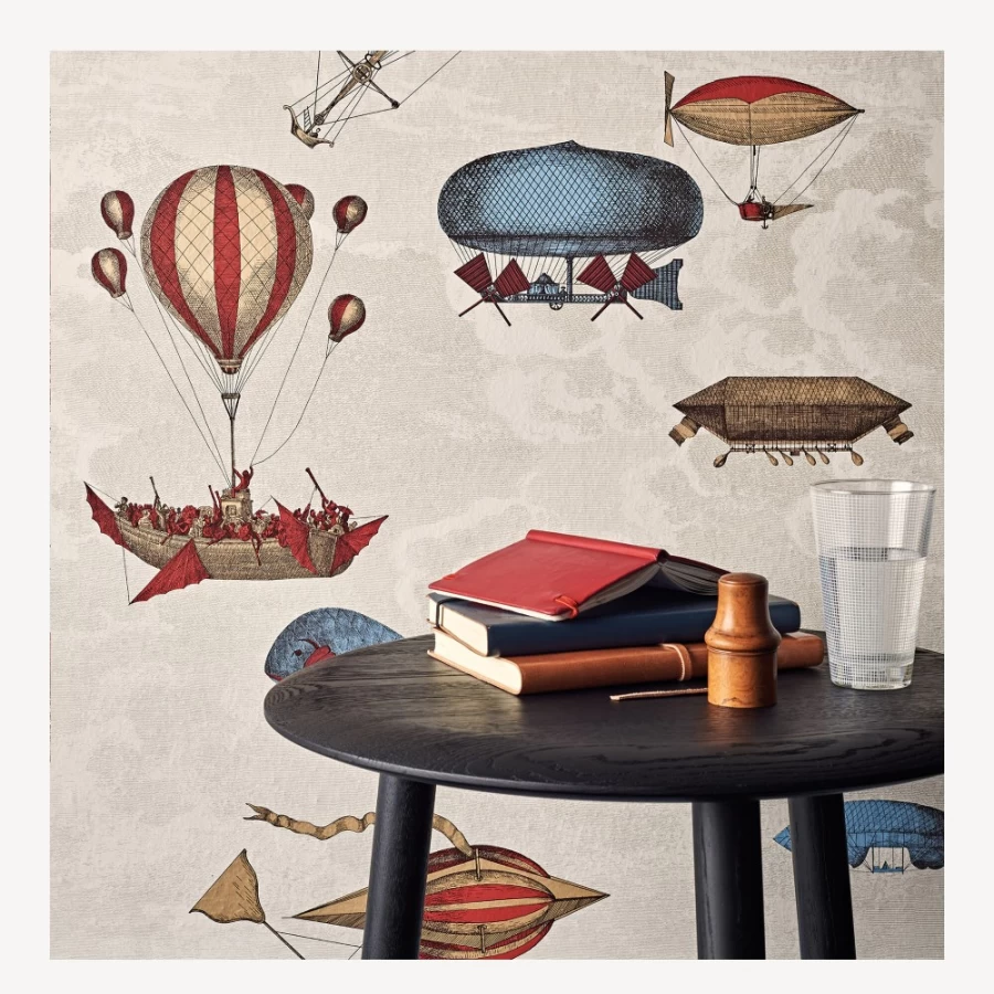 Fornasetti Stone Wallpaper Macchine Volanti 2-Roll Set - Premium Italian Design
