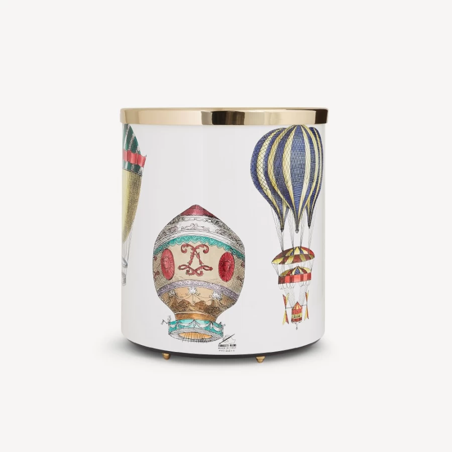 Fornasetti Multicolour Paper Basket Palloni Decorative Storage Bin