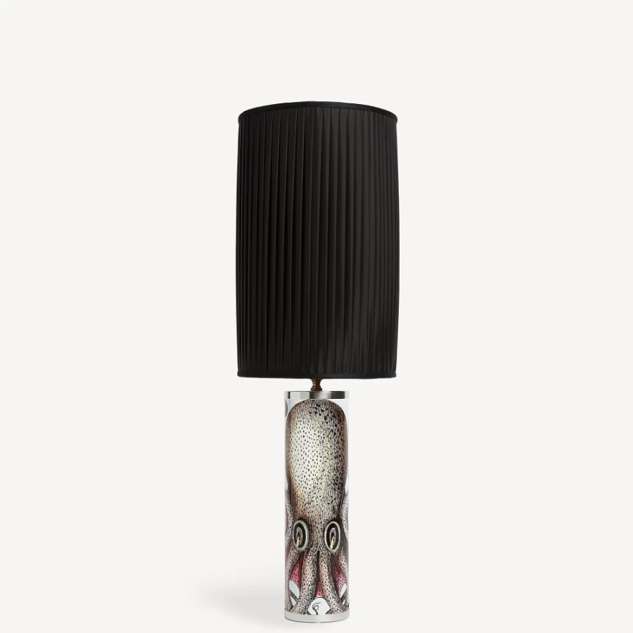 Fornasetti Multicolour Cylindrical Lamp Base Polipo - Designer Home Decor Lighting