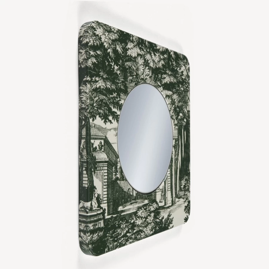 Fornasetti Giardino Settecentesco Green Ivory Framed Flat Mirror - Decorative Wall Art