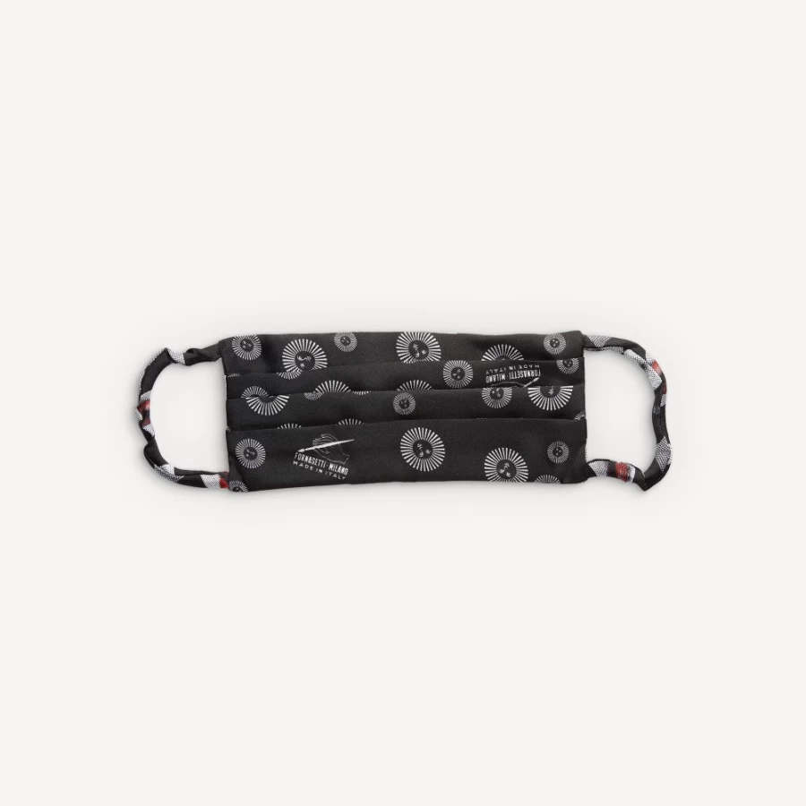 Fornasetti White Black Red Face Mask Kiss - Designer Printed Fashion Mask