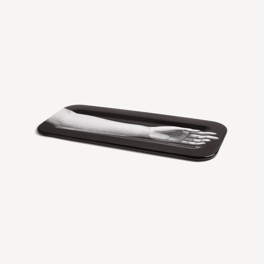 Fornasetti White and Black Tray Mano Decorative Collectible