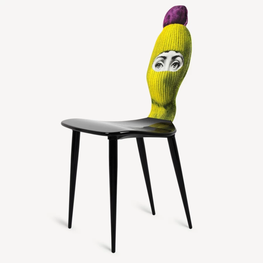 Fornasetti Lux Gstaad Chair in Yellow, Fuchsia & Black - Modern Designer Furniture