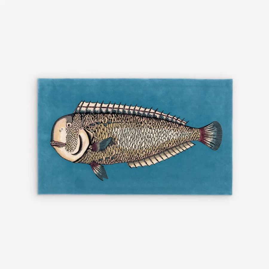 Fornasetti Multicolour Rug Lampuga Design Handmade Luxury Home Decor Carpet